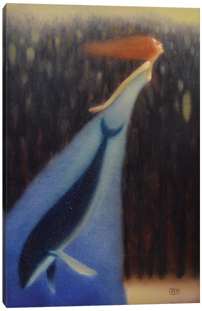 Whale In The Heart Canvas Art Print - Eduard Zentsik