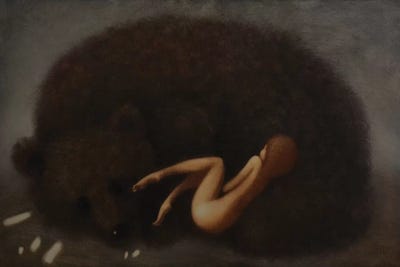 Bear And Girl by Eduard Zentsik multi panel art