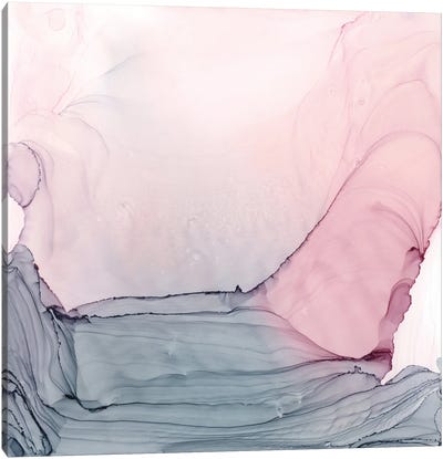 Blush & Gray Ripples Canvas Art Print - Elizabeth Karlson