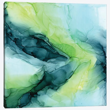 Aqua Lime Canvas Print #EZK3} by Elizabeth Karlson Canvas Wall Art