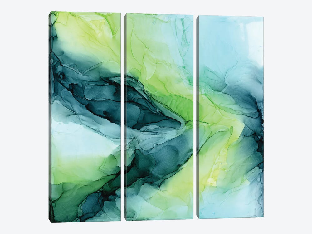 Aqua Lime by Elizabeth Karlson 3-piece Canvas Wall Art