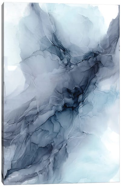 Sky And Gray Canvas Art Print - Alcohol Ink Art