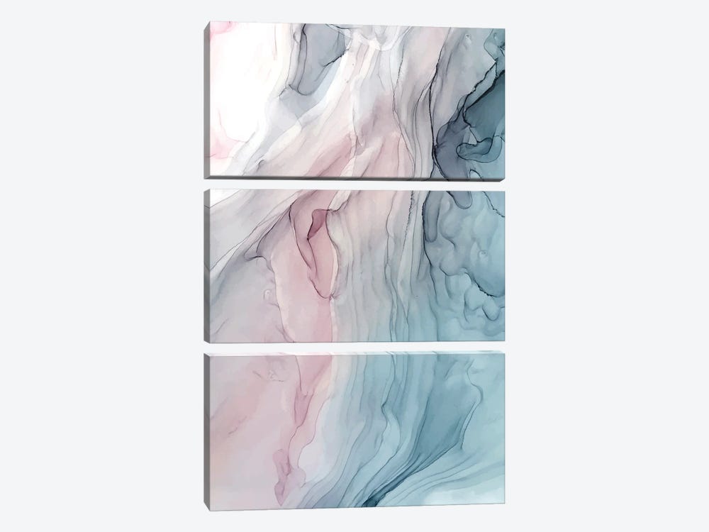 Calm Pastel Flow Light Abstract Painting by Elizabeth Karlson 3-piece Canvas Art