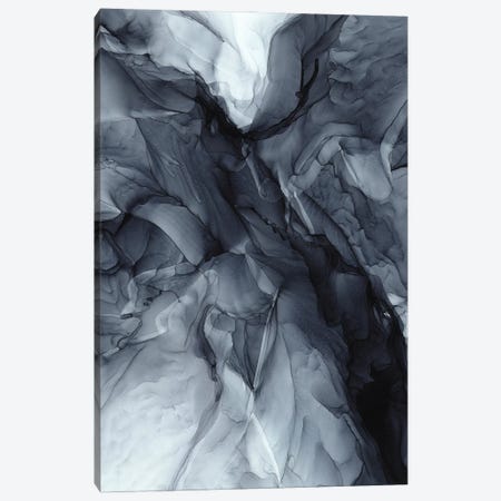 Gray Black Gradient Dramatic Flowing Abstract Canvas Print #EZK61} by Elizabeth Karlson Canvas Print