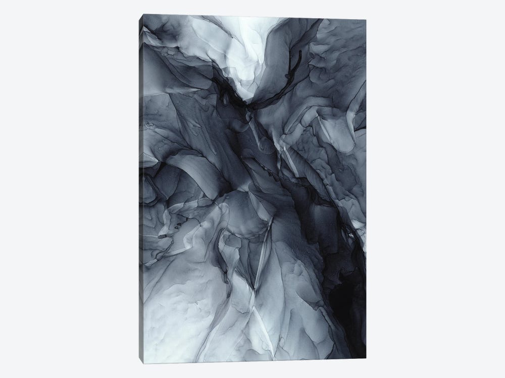 Gray Black Gradient Dramatic Flowing Abstract by Elizabeth Karlson 1-piece Art Print