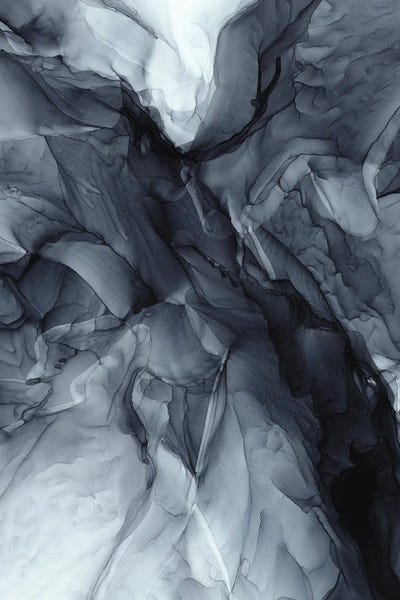 Elizabeth Karlson: Gray Black Gradient Dramatic Flowing Abstract by Elizabeth Karlson