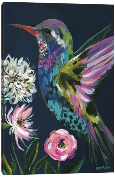 Boho Hummingbird Canvas Art Print - Elizabeth O'Brien