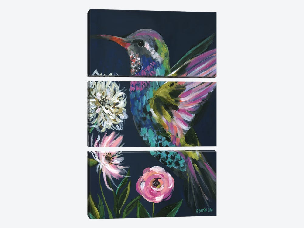 Boho Hummingbird by Elizabeth O'Brien 3-piece Canvas Art