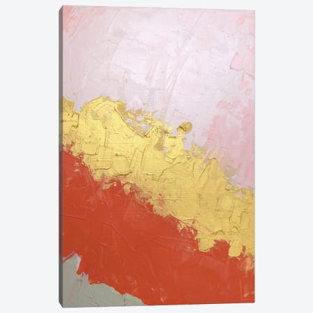 Blush Orange And Gold Abstract Canvas Print #EZO17} by Elizabeth O'Brien Canvas Art Print