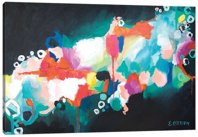 Colorblock With Brush Strokes Canvas Art Print - Elizabeth O'Brien