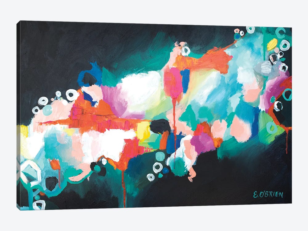 Colorblock With Brush Strokes by Elizabeth O'Brien 1-piece Canvas Artwork