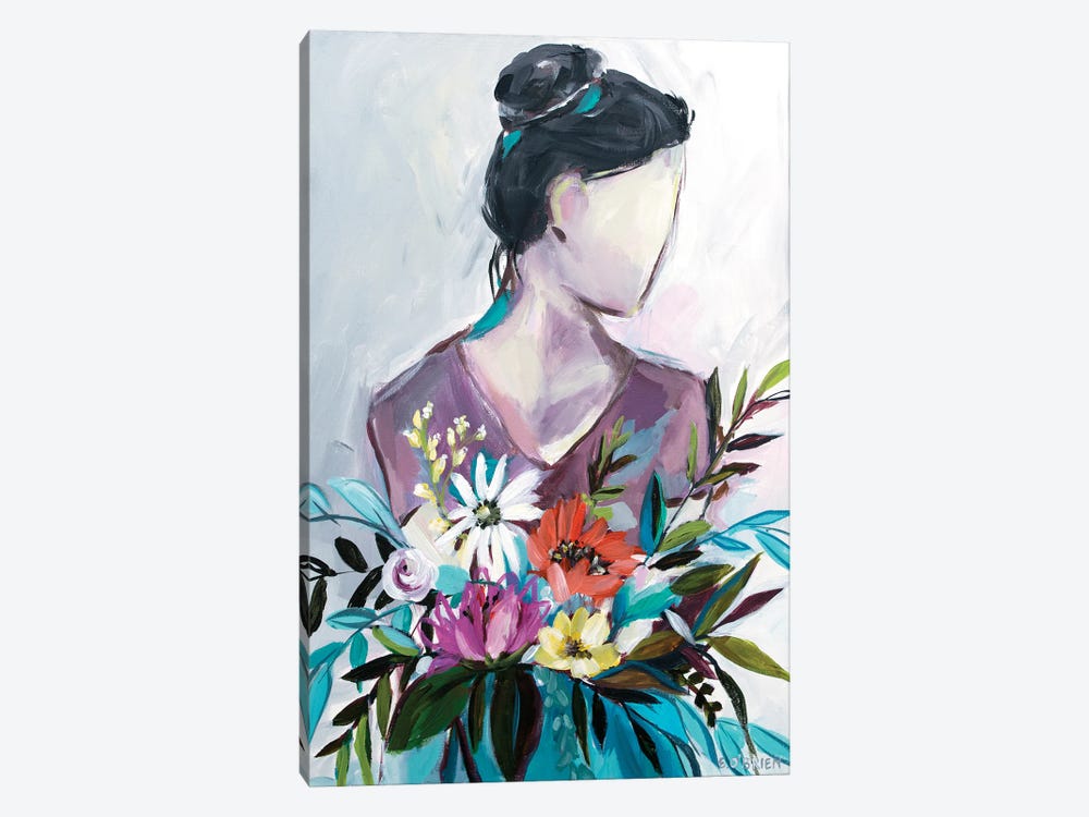 Girl With Flowers by Elizabeth O'Brien 1-piece Canvas Art