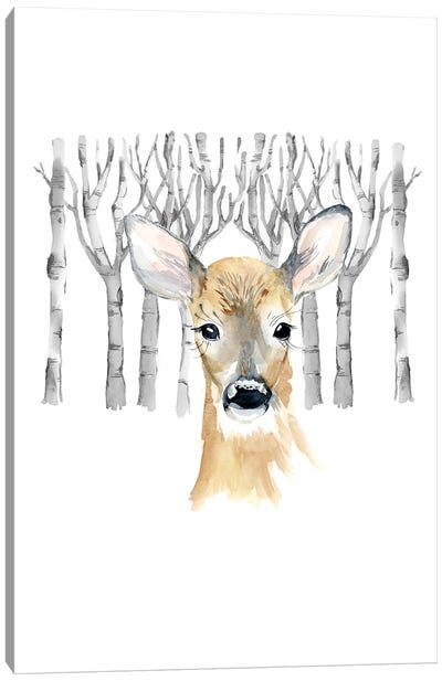 Woodland Deer Canvas Art Print - Elizabeth O'Brien
