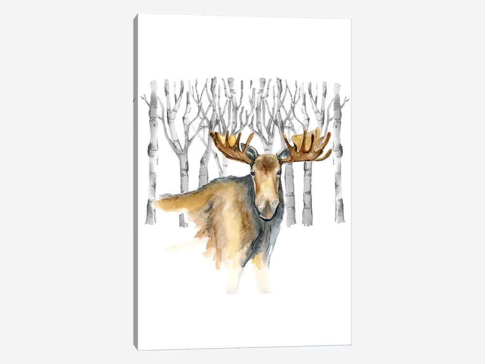 Woodland Moose by Elizabeth O'Brien 1-piece Canvas Artwork