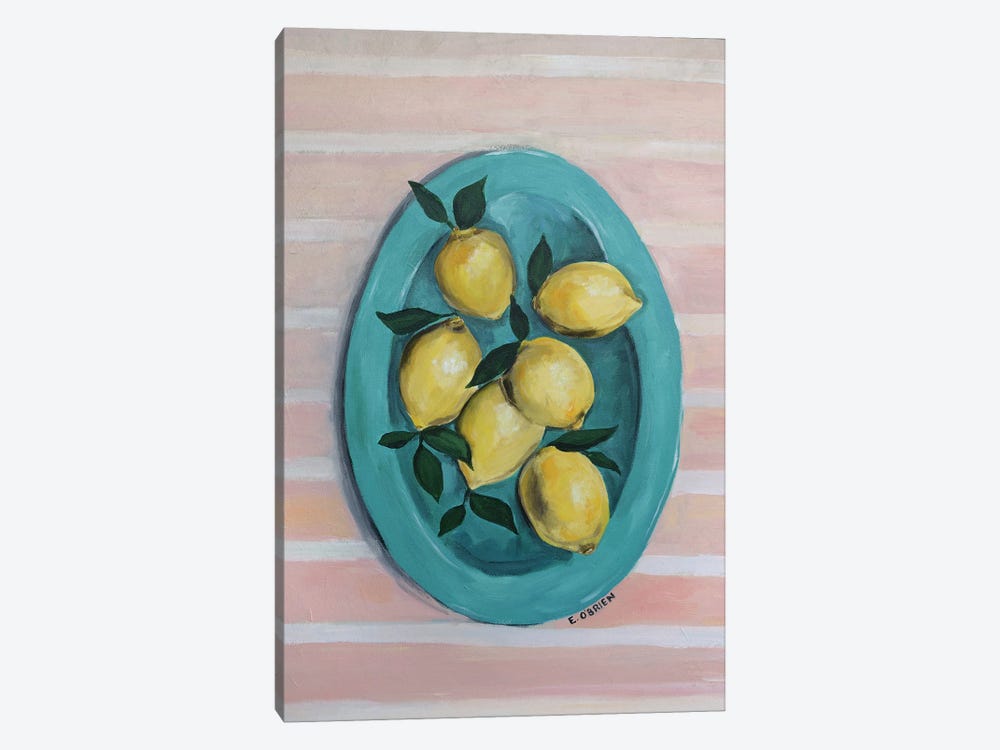 Lemons On Plate by Elizabeth O'Brien 1-piece Canvas Art Print