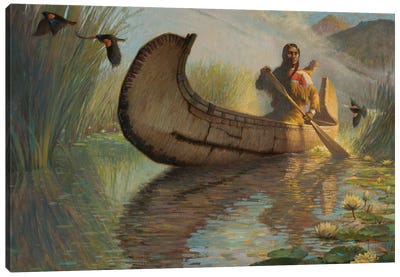 Breaking The Silence Canvas Art Print - Canoe Art