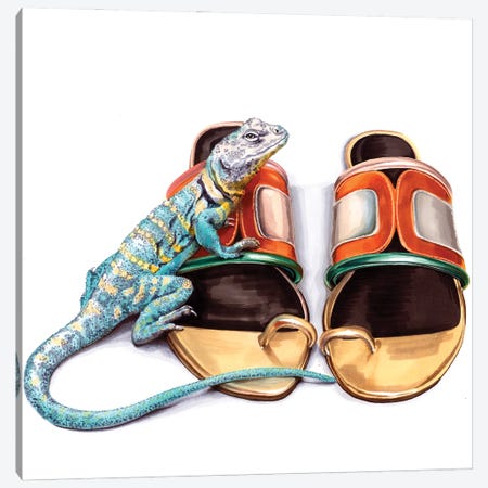 Lizard On Pier Hardy Shoes Canvas Print #EZV17} by Elizaveta Molchanova Canvas Art