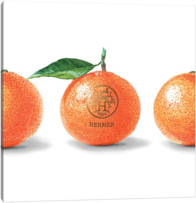 Hermes Orange Canvas Art Print - Fashion is Life