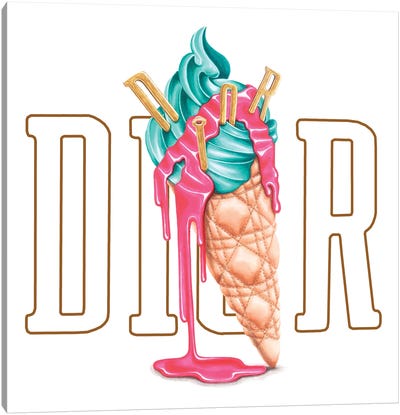 Dior Icecream Canvas Art Print - Ice Cream & Popsicle Art