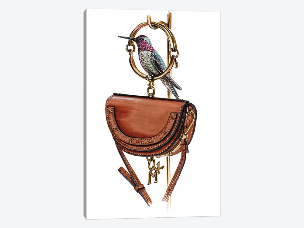 Chloe Bag With Hammingbird by Elizaveta Molchanova 1-piece Canvas Art Print