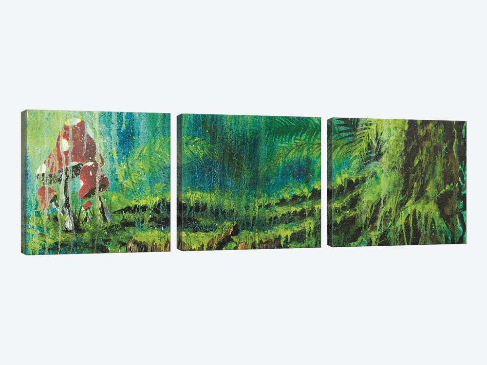 Forest Mushrooms 3-piece Canvas Print
