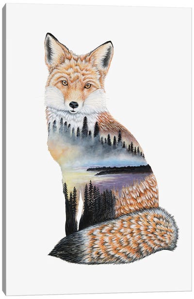 Fox Lake Landscape Canvas Art Print - Michelle Faber