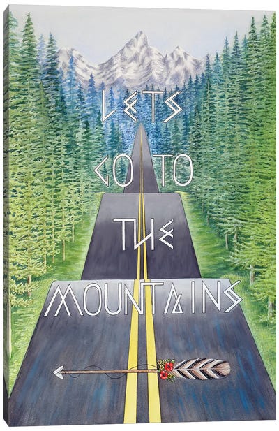 Mountain Travel Quote Canvas Art Print - Adventure Art