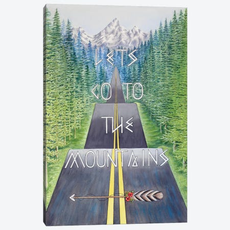 Mountain Travel Quote Canvas Print #FAB35} by Michelle Faber Canvas Art