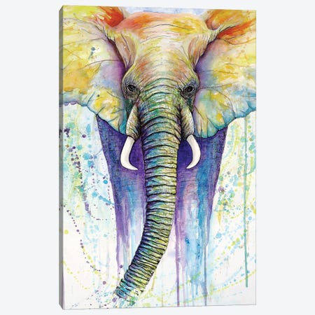 Elephant Colors Canvas Print #FAB3} by Michelle Faber Canvas Wall Art