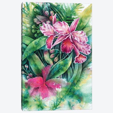 Pink Orchid Canvas Print #FAB40} by Michelle Faber Canvas Art