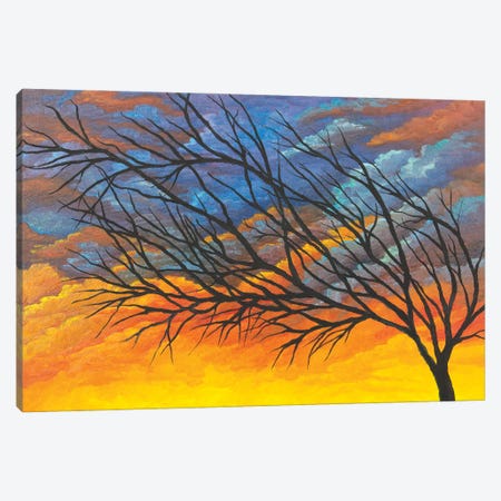 Sunset Tree Canvas Print #FAB54} by Michelle Faber Canvas Artwork