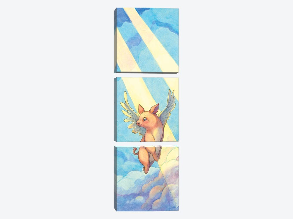 Pigs Might Fly by Might Fly Art & Illustration 3-piece Canvas Wall Art