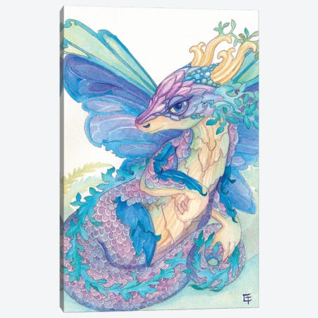 Opal Dragon Canvas Print #FAI101} by Might Fly Art & Illustration Canvas Print