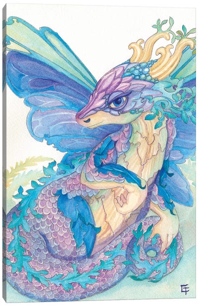 Opal Dragon Canvas Art Print - Might Fly Art & Illustration