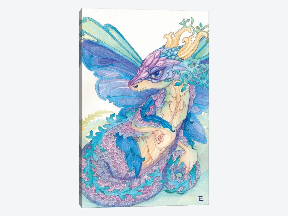 Opal Dragon by Might Fly Art & Illustration 1-piece Canvas Art Print