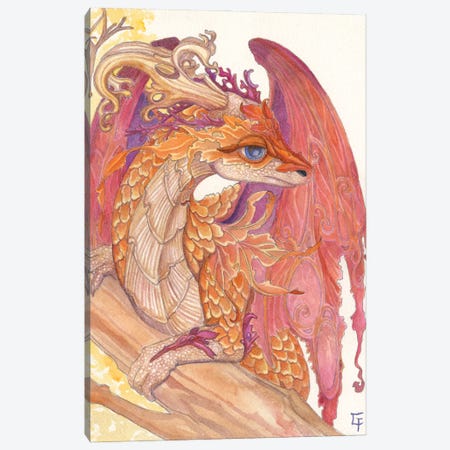 Autumn Dragon Canvas Print #FAI102} by Might Fly Art & Illustration Canvas Print