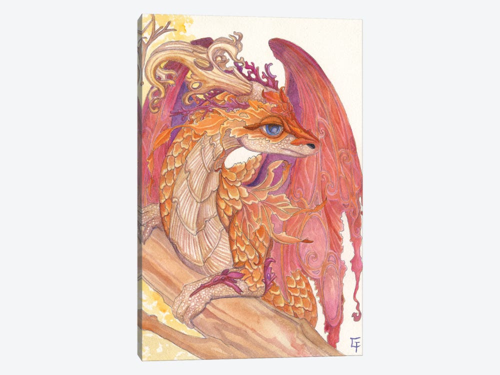 Autumn Dragon by Might Fly Art & Illustration 1-piece Canvas Wall Art
