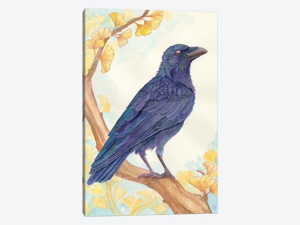 Perching Crow by Might Fly Art & Illustration 1-piece Art Print