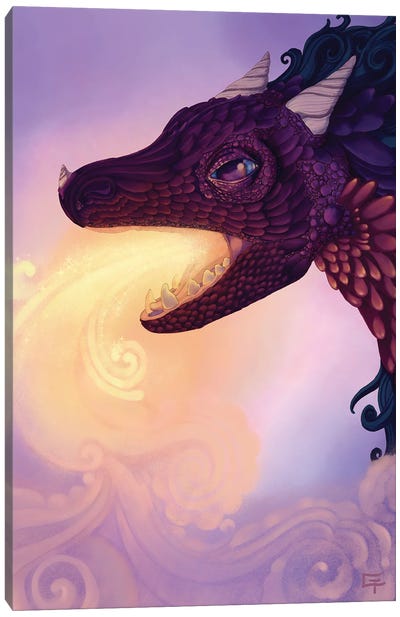 Fire Canvas Art Print - Friendly Mythical Creatures
