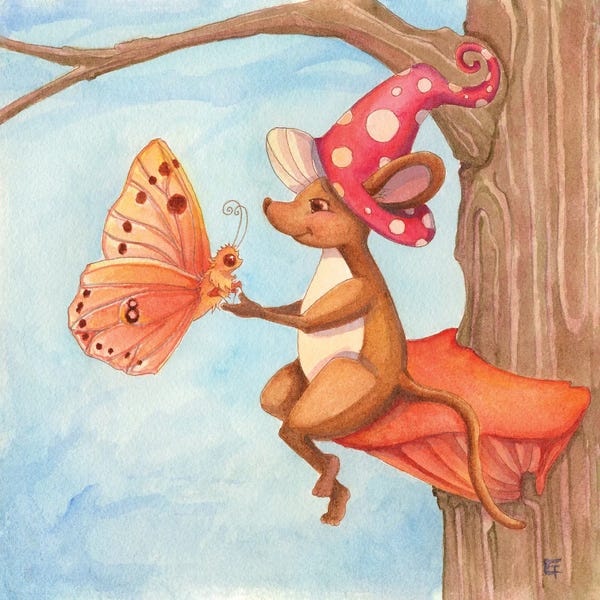 Mice: Happy Mouse by Might Fly Art & Illustration