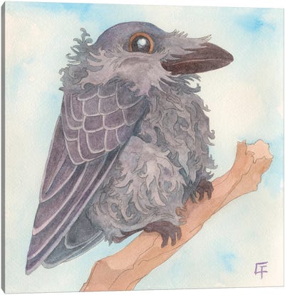Cute Raven Canvas Art Print - Might Fly Art & Illustration