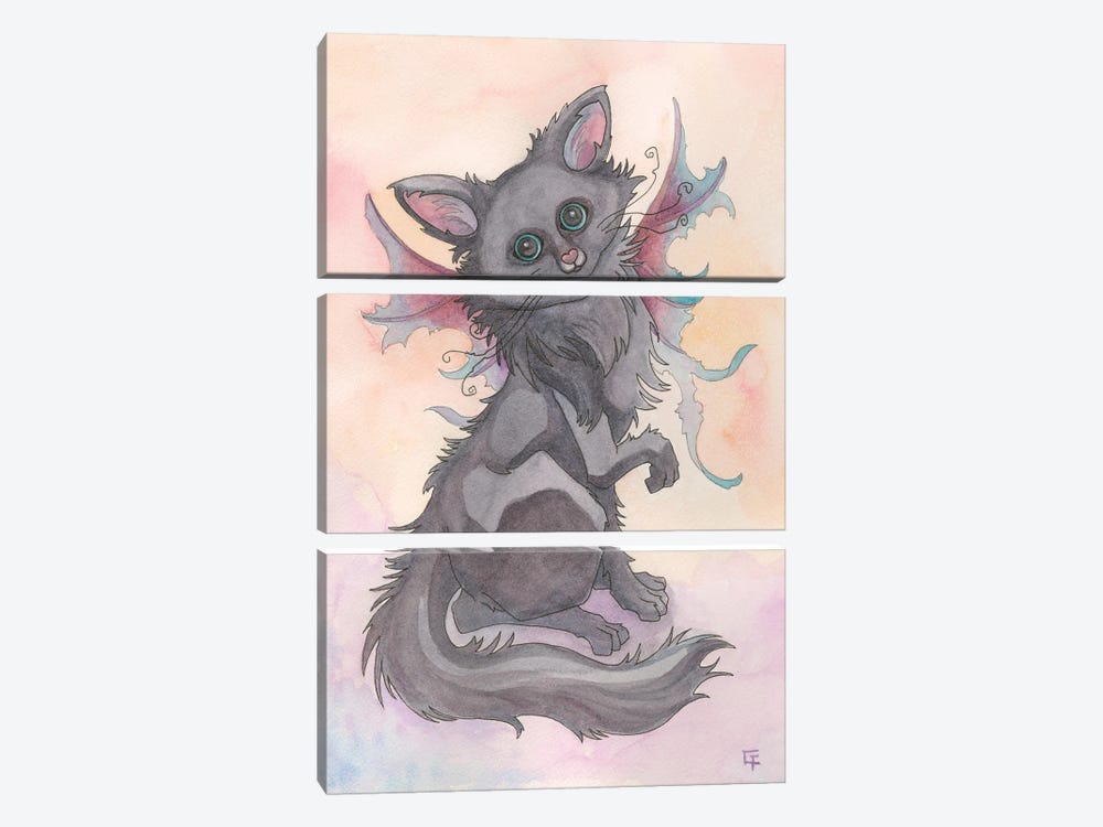 Dawn Cat by Might Fly Art & Illustration 3-piece Canvas Artwork