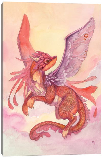 Dawn Dragon Canvas Art Print - Might Fly Art & Illustration