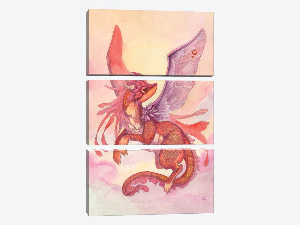 Dawn Dragon by Might Fly Art & Illustration 3-piece Canvas Wall Art