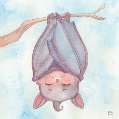 Sleepy Bat by Might Fly Art & Illustration multi panel art