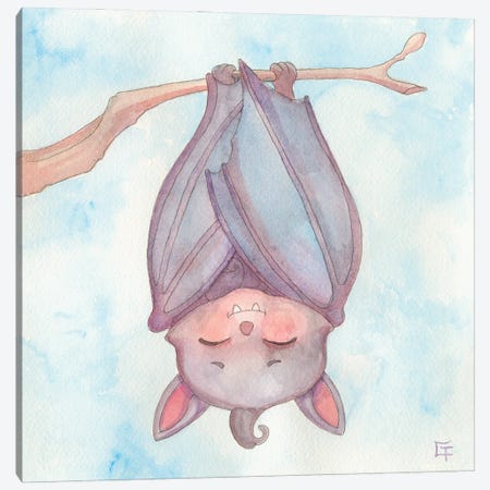 Sleepy Bat Canvas Print #FAI121} by Might Fly Art & Illustration Canvas Print