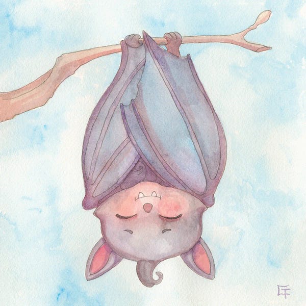 Bats: Sleepy Bat by Might Fly Art & Illustration
