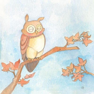Fall Owl by Might Fly Art & Illustration canvas print