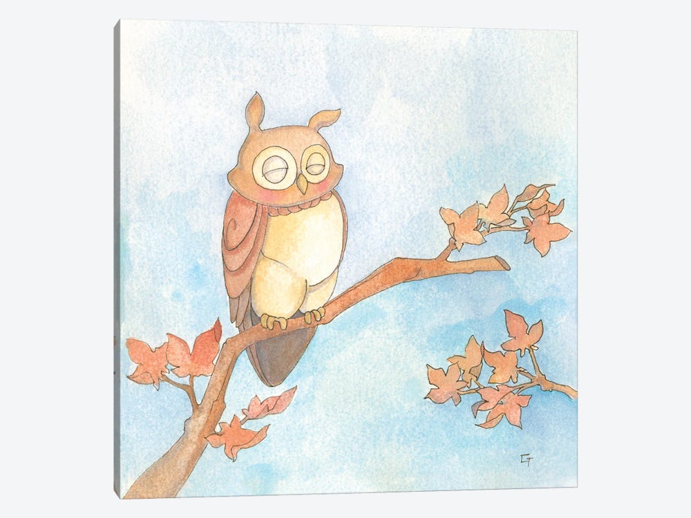 Fall Owl by Might Fly Art & Illustration 1-piece Canvas Wall Art