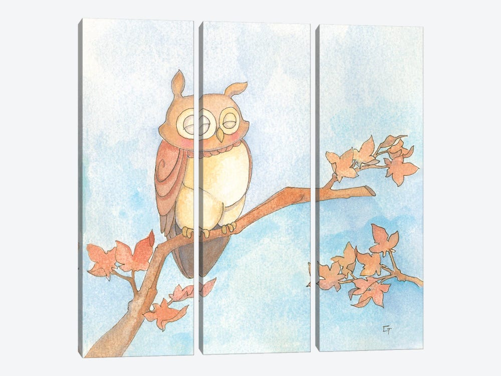 Fall Owl by Might Fly Art & Illustration 3-piece Canvas Artwork